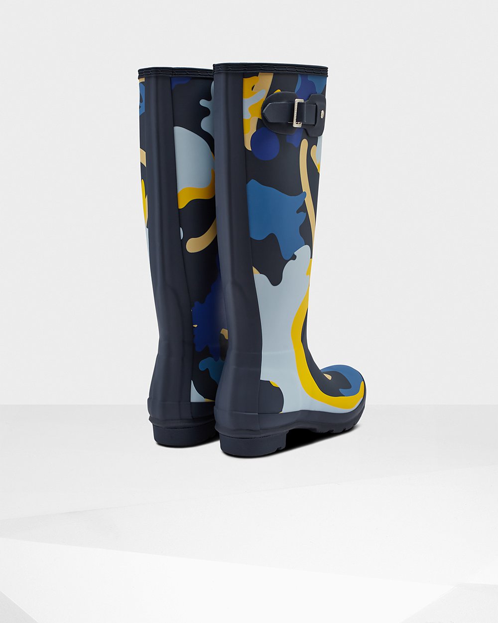 Hunter Original Rockpool Camo Tall Rain Boots - Cheap Online Womens Navy Camo - CFMUET524